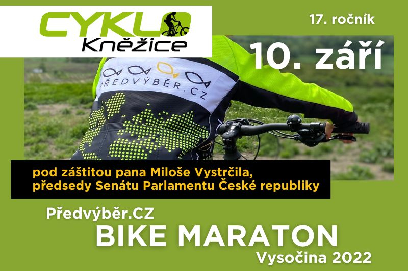 Sedmnáctý bike maraton Vysočiny odstartuje šéf senátu, část startovného půjde na speciální kolo pro handicapované děti